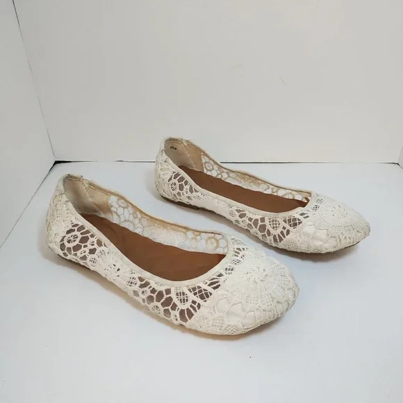 Mudd Shoes Mudd Womens Ballet Flats Shoes Size 85m Cream Lace